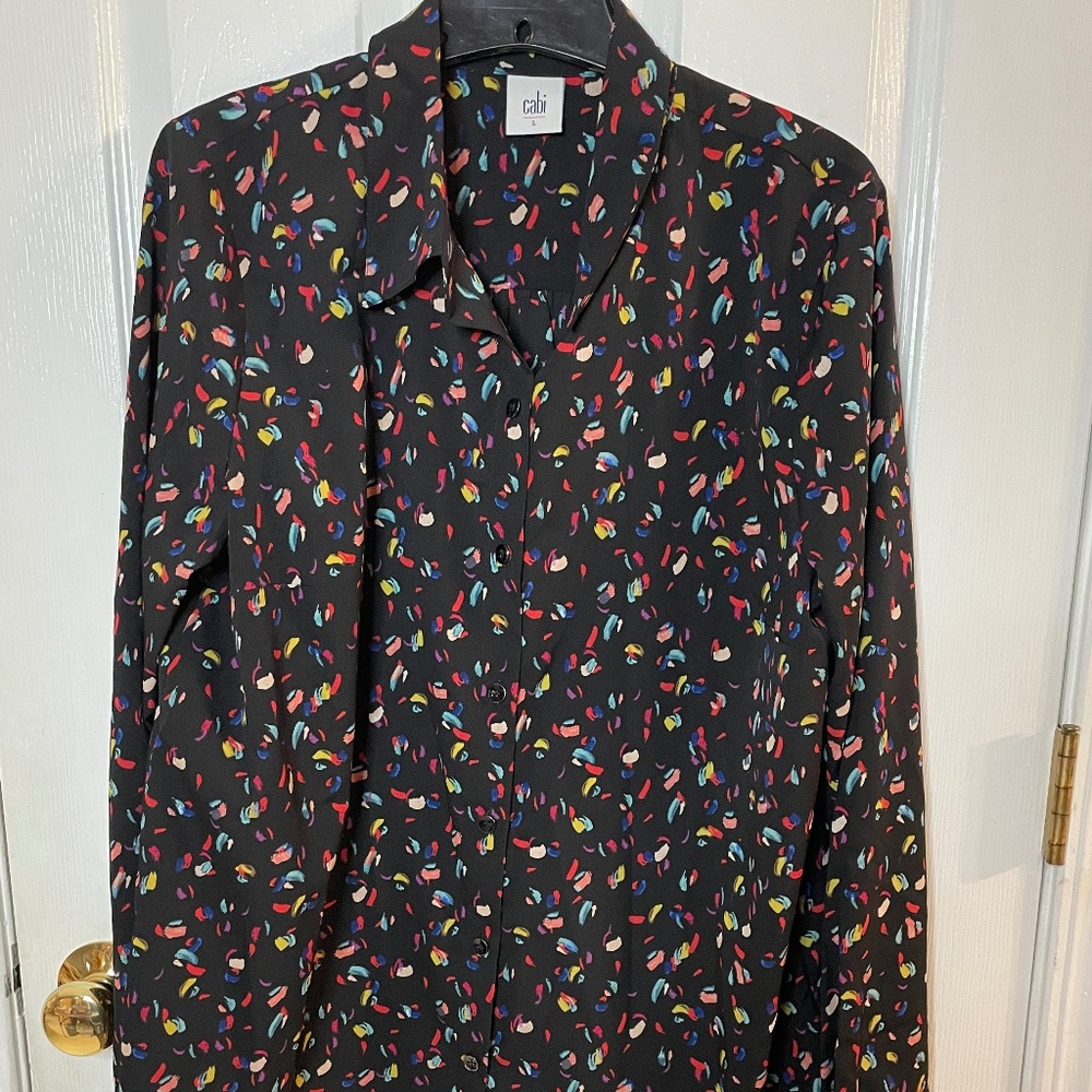 CAbi Women's Ferris Button Up Confetti Blouse